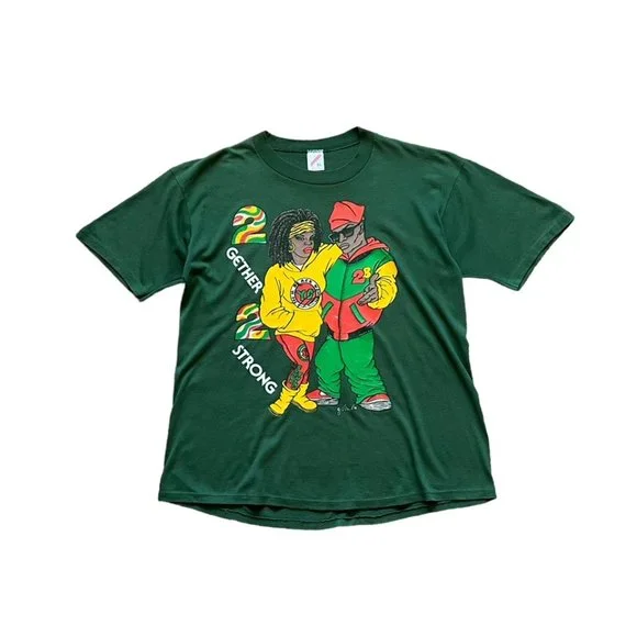 Vintage 1992 Together 2 Strong Hip Hop Black Rap Tee (XL) - Picture 1 of 5